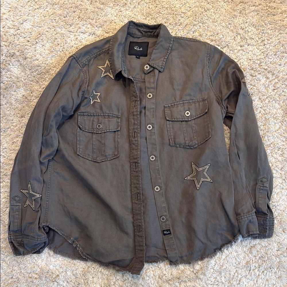 Rails Star Embellished Button-Up Shirt